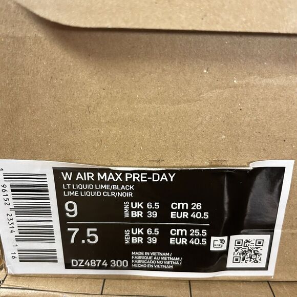 Nike Air Max Pre Day Liquid Lime Green Black Women's Size 9 NEW Shoes Athletic - Picture 7 of 7